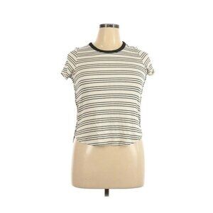 Love, Fire Metallic Striped Short Sleeve Top